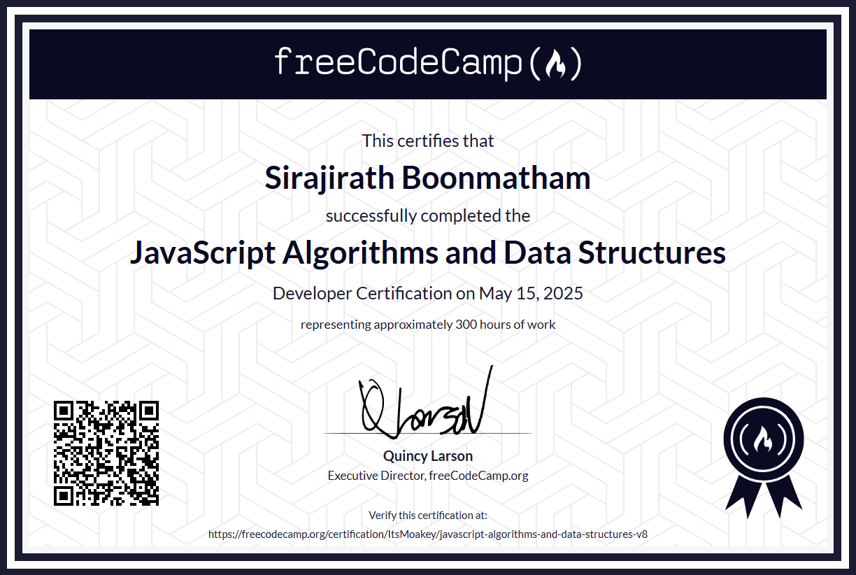 Javascript Algorithms and Data Structure Certificate