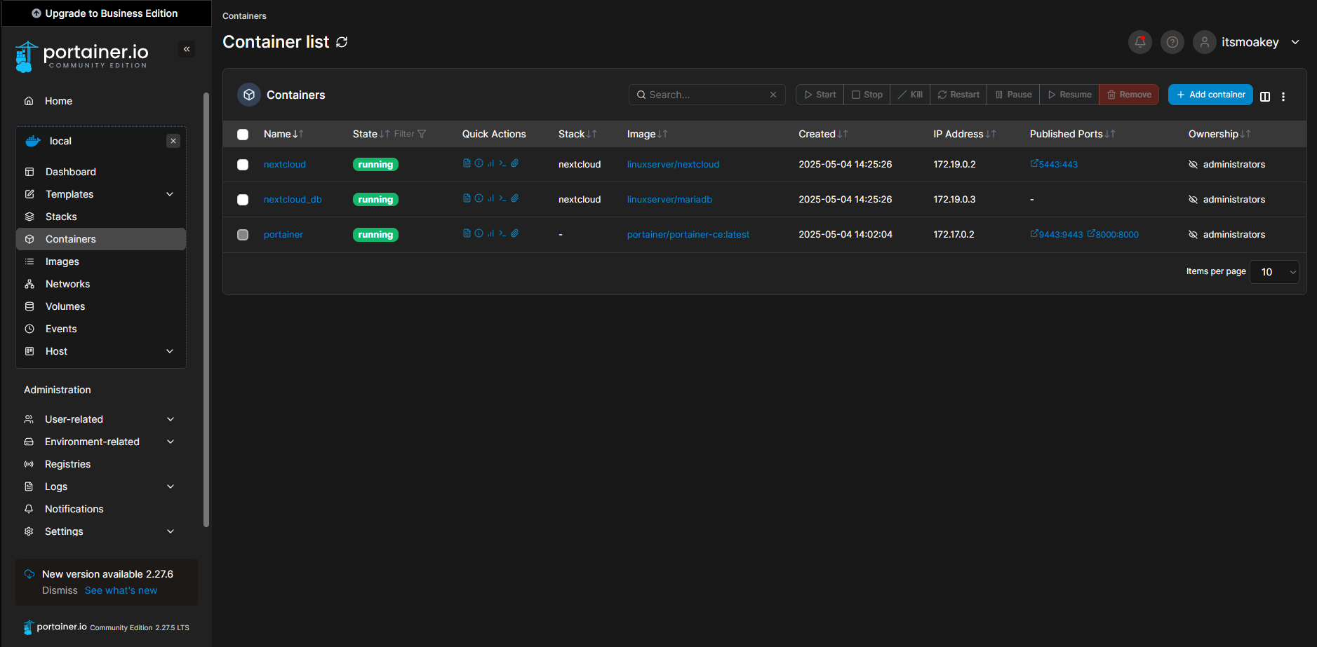 Docker and Portainer for Container Management